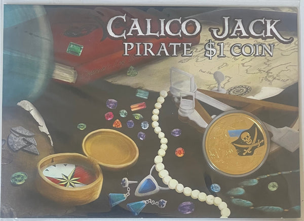 Tuvalu 2011 Calico Jack Pirate $1 Coloured Coin