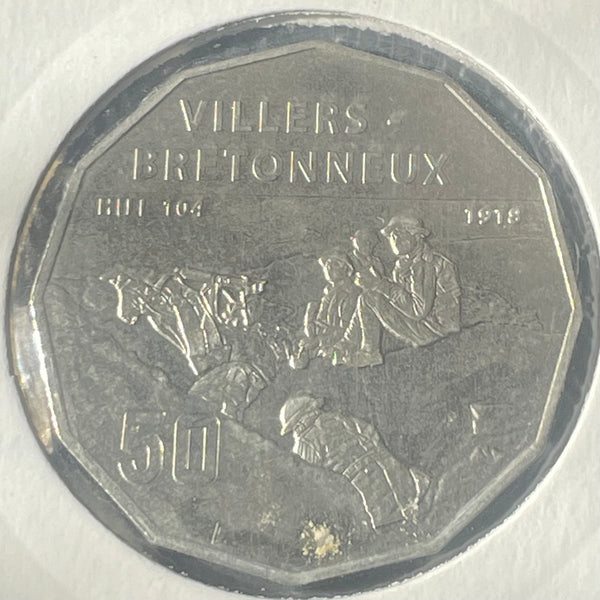 2018 Australia RAM Battle of Villers-Bretonneux Western Front 50 cents 50c Uncirculated Coin