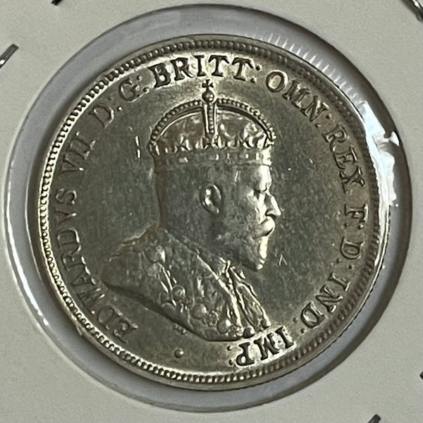Australia 1910 2/- Florin Silver Coin aUnc Condition