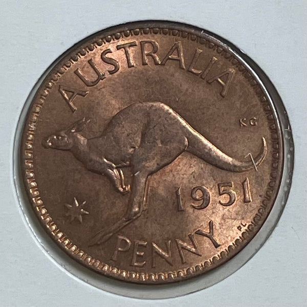 Australia 1951 PL 1d One Penny Uncirculated Condition. London Mint