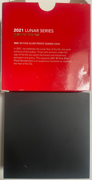 Australia 2021 Royal Australian Mint $1 Lunar New Year of the Ox 1/2oz Silver Uncirculated Ingot