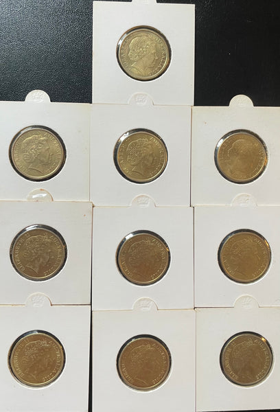 Australia 2015 $1 Mobile Press Counter Stamp Dollar Coins Uncirculated  Set of 10