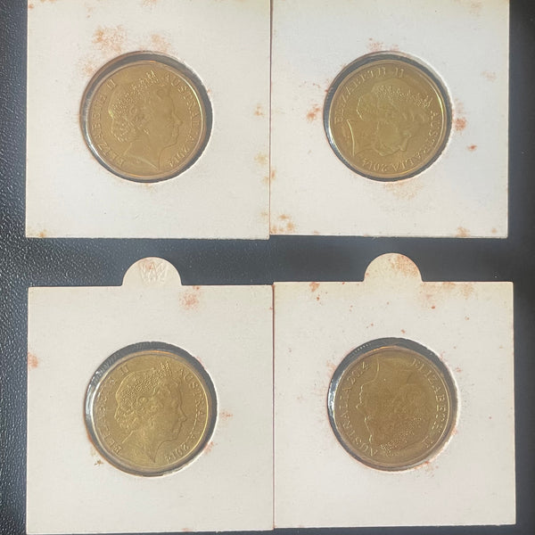 Australia 2014 $1 Terra Australis Dollar Coin Uncirculated Privy Mark  B, C, M & S Set of 4