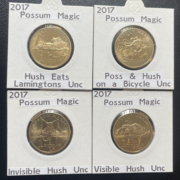 Australia 2017 Royal Australian Mint Possum Magic Set of 4 $1 One Dollar Coins