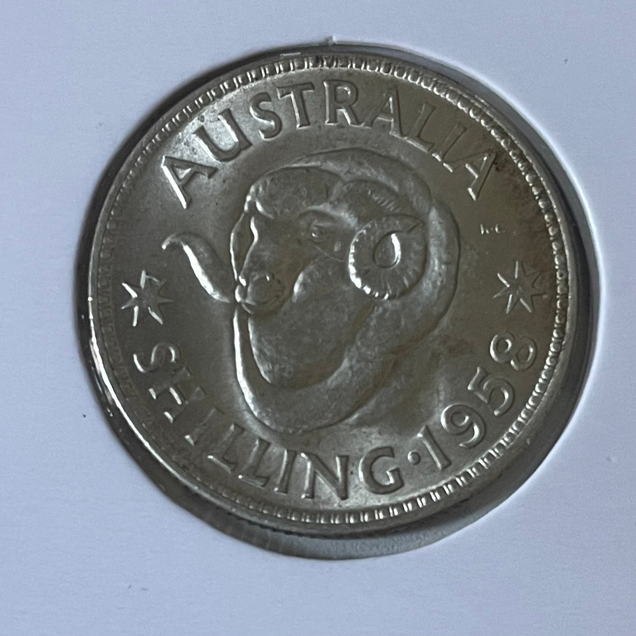 Australia 1958  1/- One Shilling silver coin Uncirculated