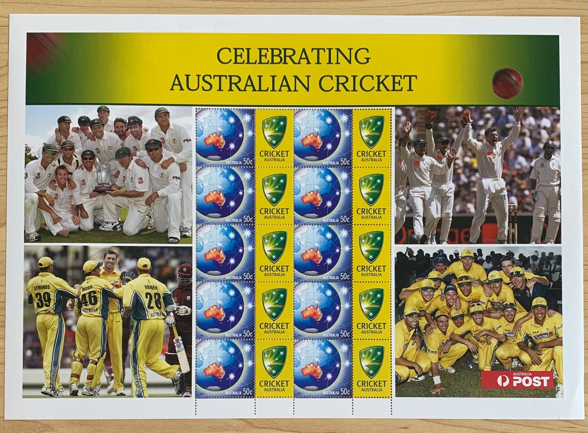 Australia Post 50c Celebrating Australian Cricket Stamp Sheet