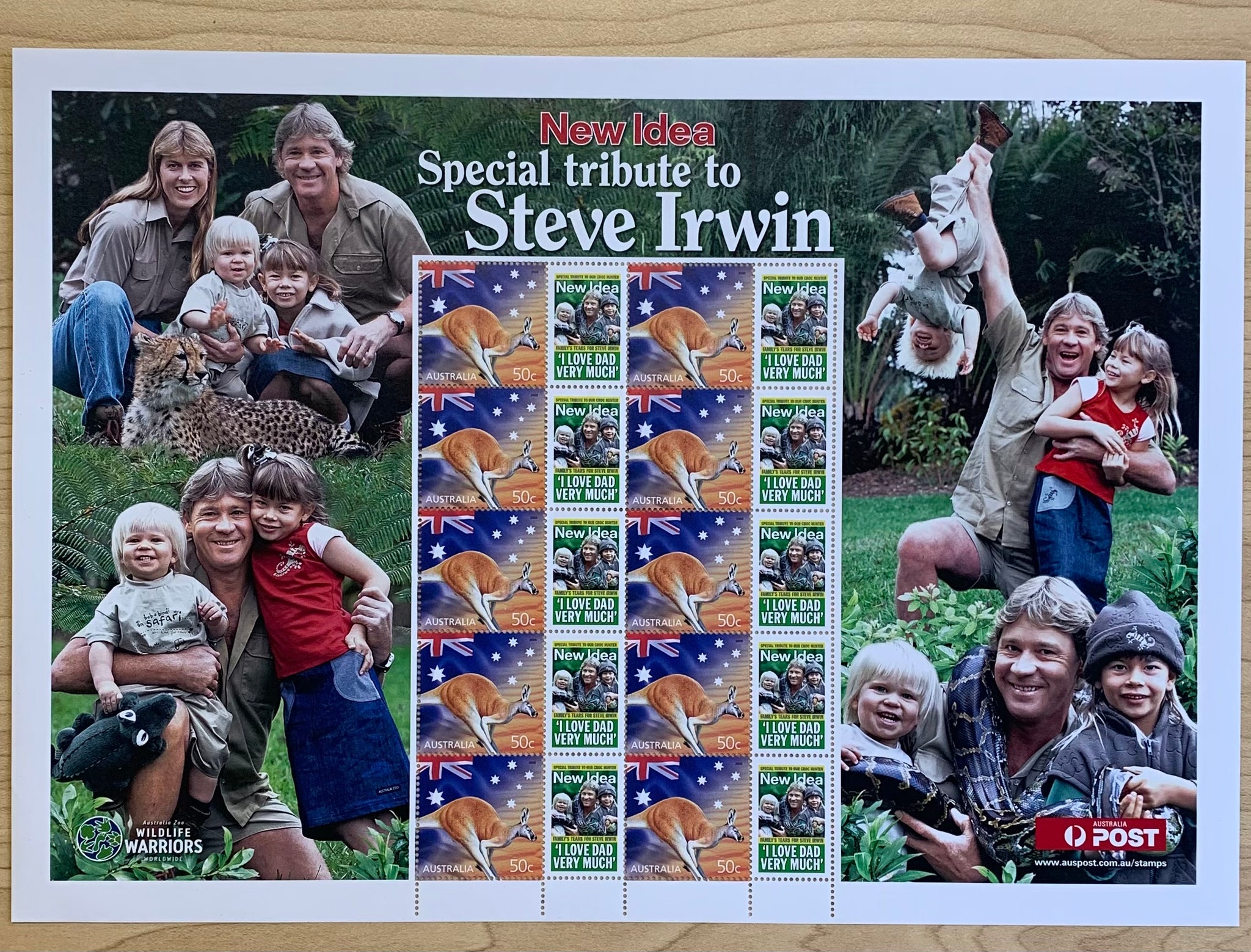 Australia Post New Idea 50c Special Tribute to Steve Irwin Sheet