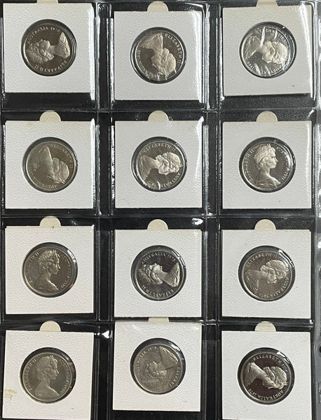Australia 1966 to 2014 Proof Twenty Cents 20c Collection 44 Coins