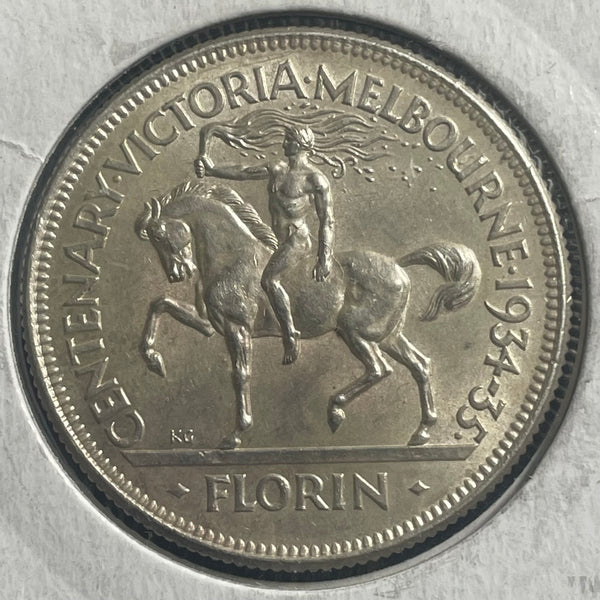 Australia 1934-5 Melbourne Centenary Florin Uncirculated