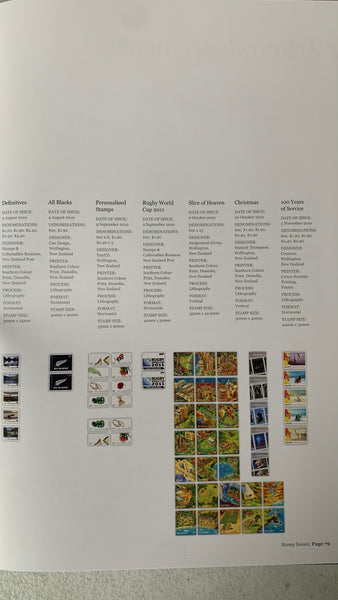 New Zealand 2010 Post Office Year Book containing all the different simplified stamps issued that year