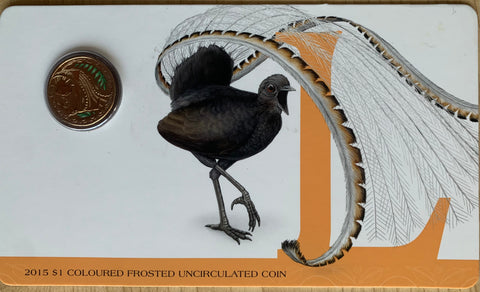 2015 Aussie Alphabet Coloured $1 coins "L" Lyre Bird