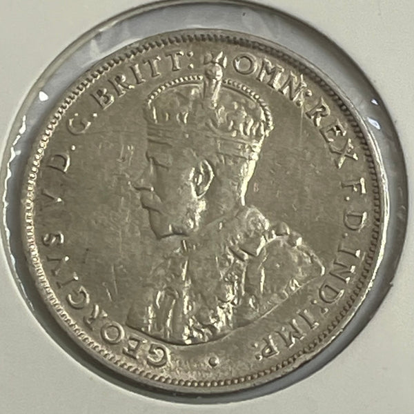 Australia 1915H 2/- Florin Silver Coin Fine Condition