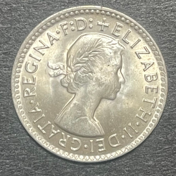 Australia 1963 3d Threepence Silver Coin Uncirculated Condition