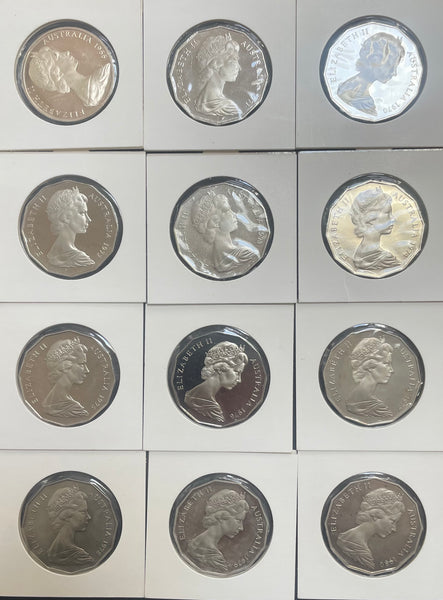 Australia 1966 - 2011 plus 2014 Royal Australian Mint Fifty Cents 50c Proof Coin Collection