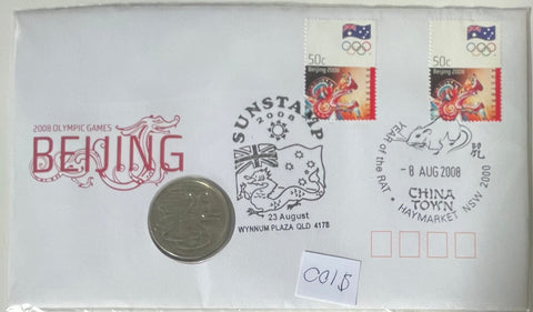 2008 Australia Olympic Games Beijing  PNC with 20c coin
