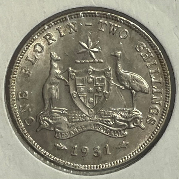 Australia 1931 2/- Two Shillings One Florin about Uncirculated