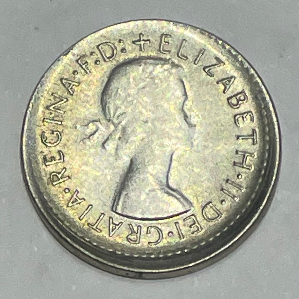 Australia 1961 3d Threepence Mis-Strike Variety Silver Coin Uncirculated Condition