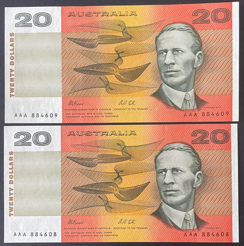 Australia 1991 $20 AAA Fraser Cole Uncirculated Pair R413i
