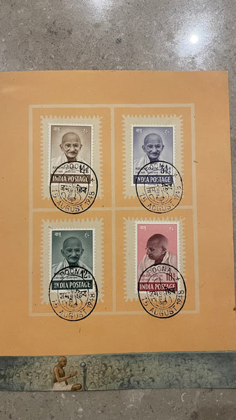 India 1948 Gandhi Full Set in Folder Cancelled POONA FDI SG305/8