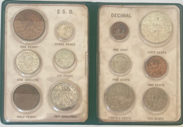 Australia 1966 Decimal Currency plus 1960s Predecimal Changeover Collection of 12 coins