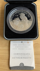 Australia 1999 Perth Mint "1932 Florin" Privy Mark Kookaburra 2oz .999 Silver Proof Coin