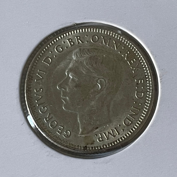 Australia 1943S San Francisco mintmark 1/- One Shilling silver coin about Uncirculated