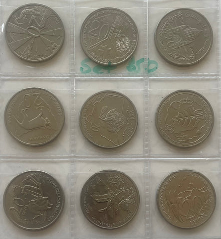 2001 Centenary of Federation Set of 9 States & Territories 20c