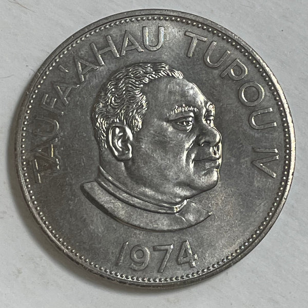 Tonga 1974 Two Pa'anga King Taufa'ahau Tupou IV Coin