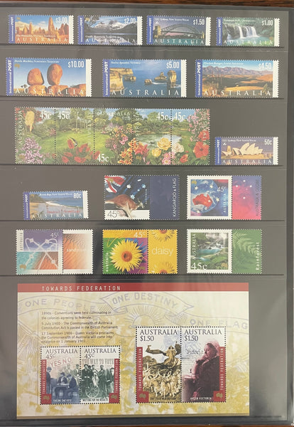 Australia Post 2000 Year Album. This book contains all the different simplified stamps issued in that year.