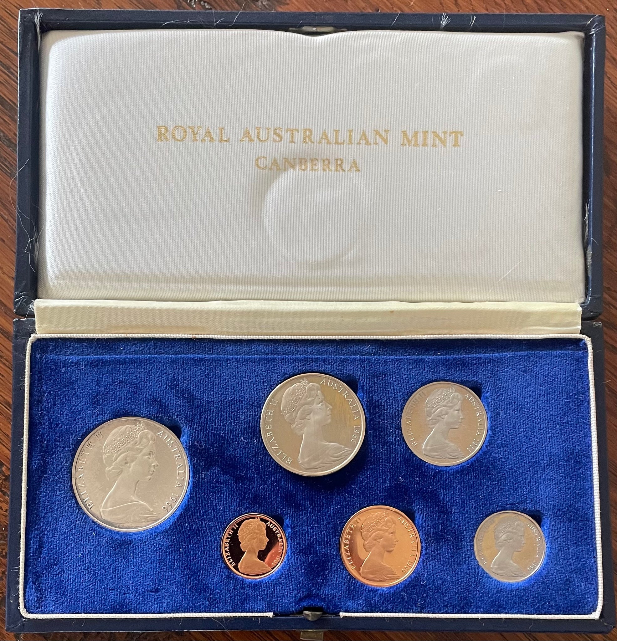 Australia 1966 Royal Australian Mint Proof Year Coin Set in Dark Blue Case