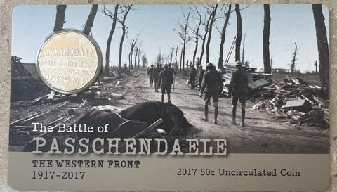 2017 Australia Battle of Passchendaele 50c Fifty Cents Carded Uncirculated Coin