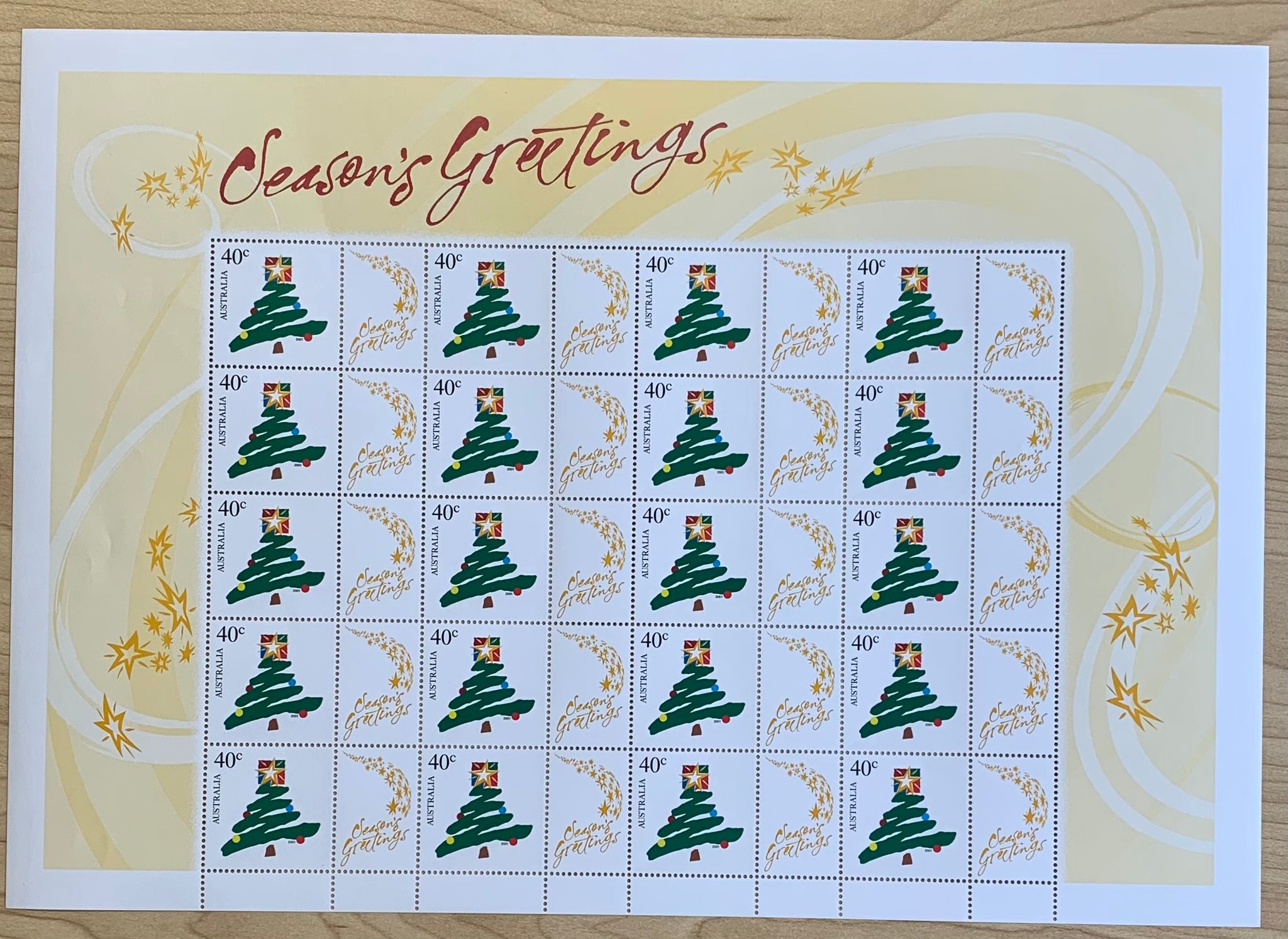 Australian Post 40c Christmas Season's Greetings Sheet