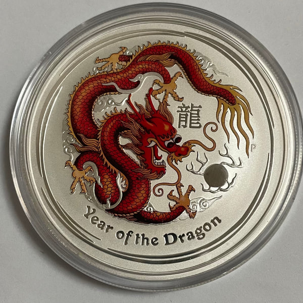 Australia 2012 Perth Mint $2 Lunar New  Year of the Dragon 2oz Silver Coin