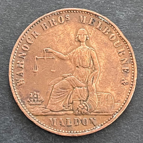 Australia Warnock Bros. Maldon 1/2d Penny Token