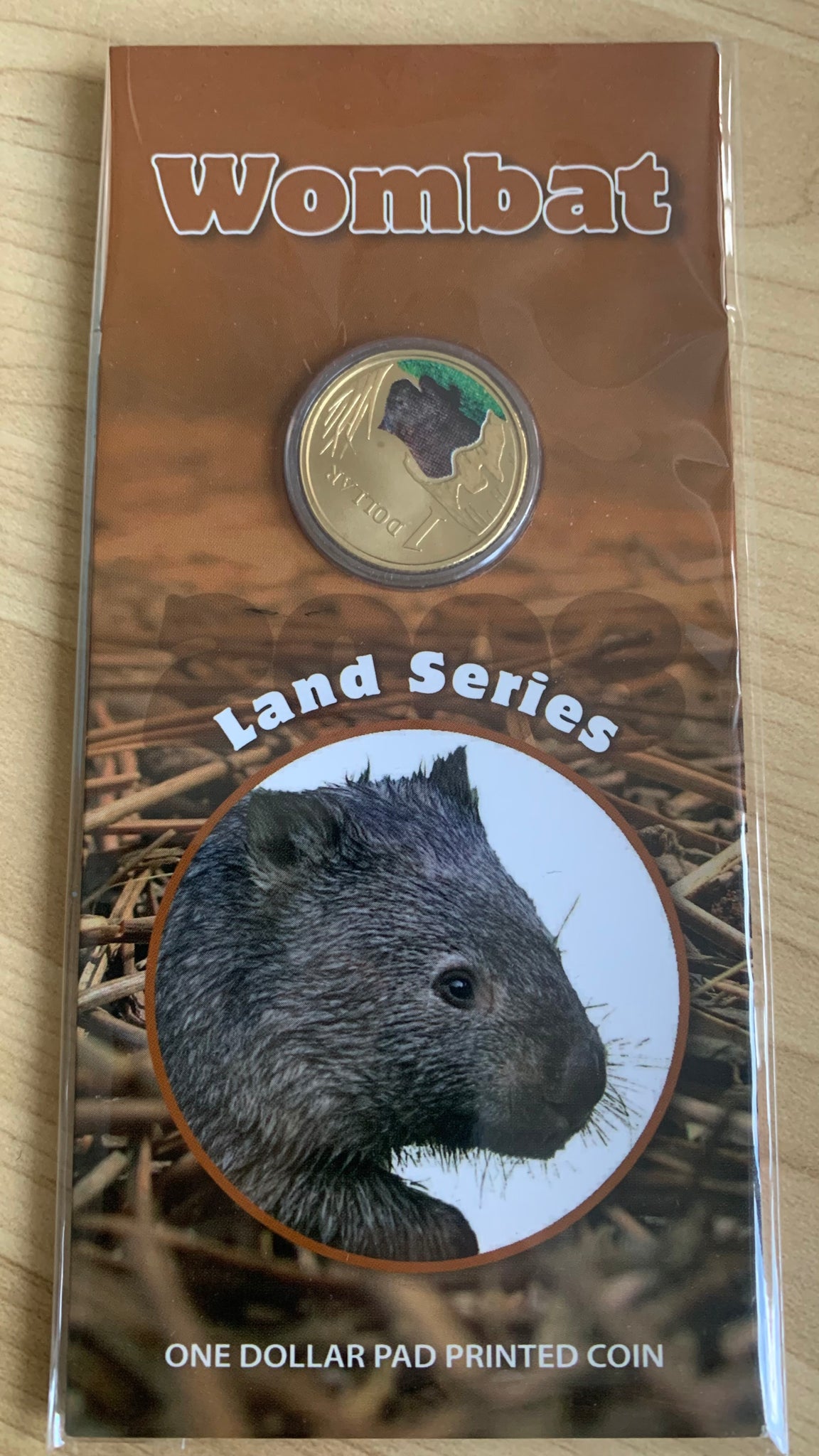 Australia 2008 Royal Australian Mint $1 Land Series Wombat Coloured Coin