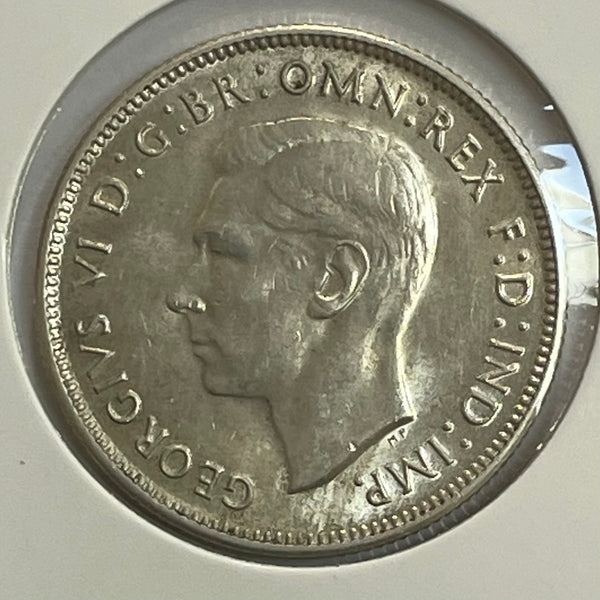 Australia 1944S  2/- Florin Silver Coin aUnc Condition