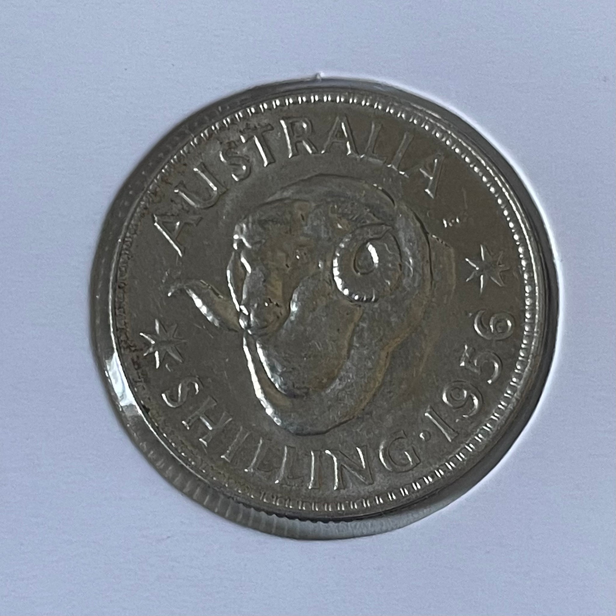 Australia 1956  1/- One Shilling silver coin Uncirculated