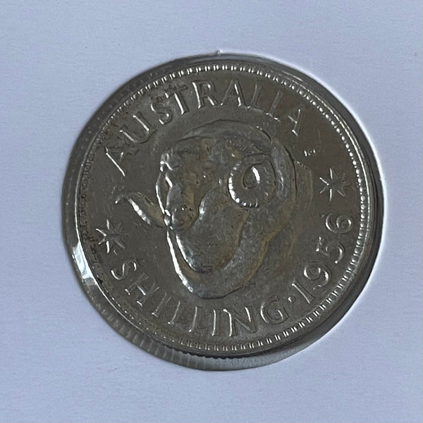 Australia 1956  1/- One Shilling silver coin Uncirculated
