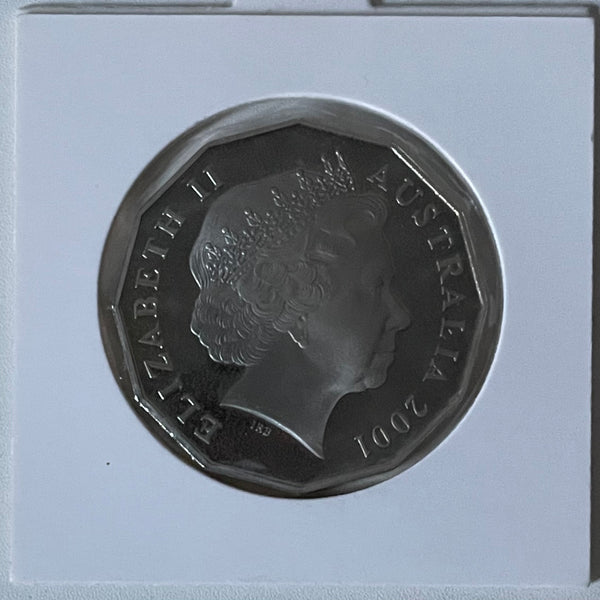 2001 Centenary of Federation Coat of Arms Coloured 50c Proof Coin