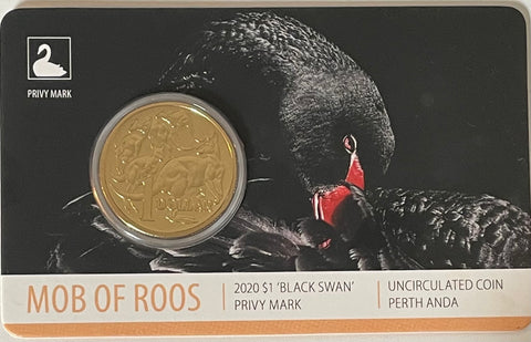 Australia 2020 Royal Australian Mint $1 Mob of Roos Perth ANDA Privy Mark Uncirculated Coin