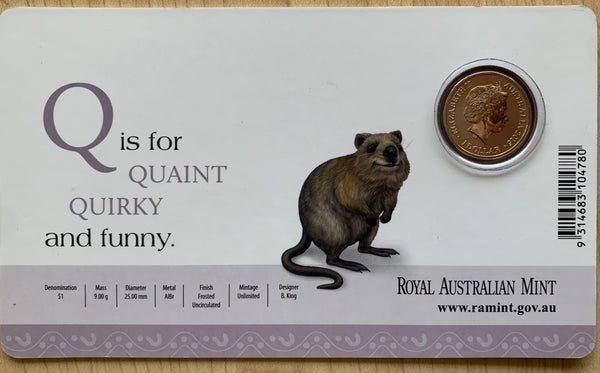 2015 Aussie Alphabet Coloured $1 coin "Q" Quoll