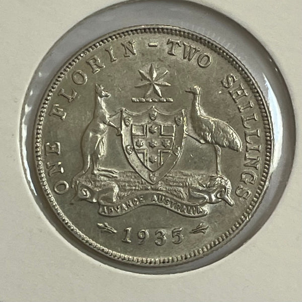 Australia 1935 2/- Two Shillings Florin about Uncirculated