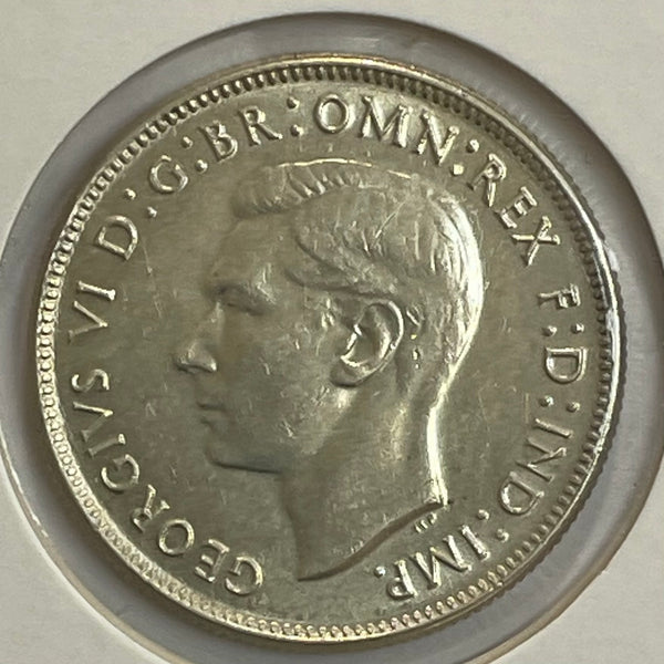 Australia 1944 2/- Florin Silver Coin aUnc Condition