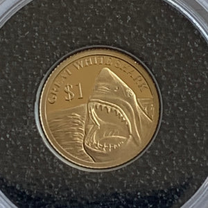 Fiji 2016 Macquarie Mint $1 Great White Shark .5 grams of .585 Gold Coin