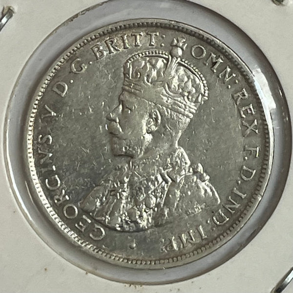 Australia 1919 2/- Florin Silver Coin Very Fine Condition