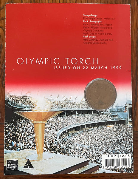 Australia 1956 Melbourne Olympic Torch Relay Coin Stamp Folder
