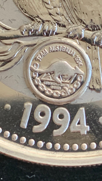 Australia 1994 Perth Mint $1 Kookaburra 1oz Silver Coin Commonwealth Games Privy Mark