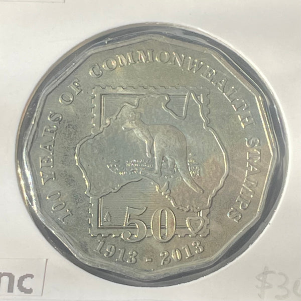 2013 Australian 50c Kangaroo And Map uncirculated coin