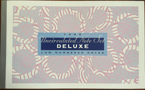 Australia 1998 $5, $10, $20, $50 & $100 Deluxe Banknote Folder, Matching Serial Numbers