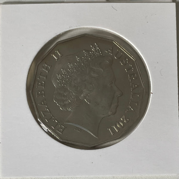Australia 2011 coloured 50c Fifty Cents Triple Zero Emergency  Uncirculated Coin